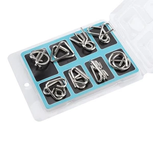 8x Metalldrahtpuzzle Chinesisches IQ Ring Puzzle Für Erwachsene Und Spiel - Bild 1 von 10