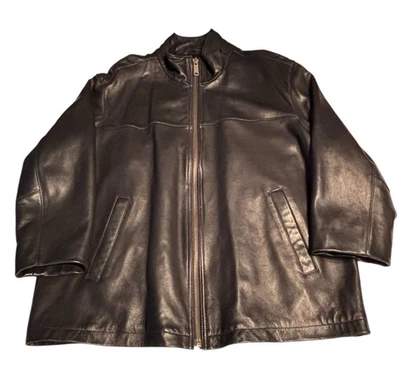 Chaqueta de Cuero Golden Bear San Francisco Para Hombre XL Forrada Negra Alterada Ver Fotos Foto 1 de 4