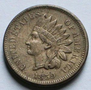 1859 Indian Head Cent XF, Copper-nickel Penny 1C coin - Picture 1 of 2