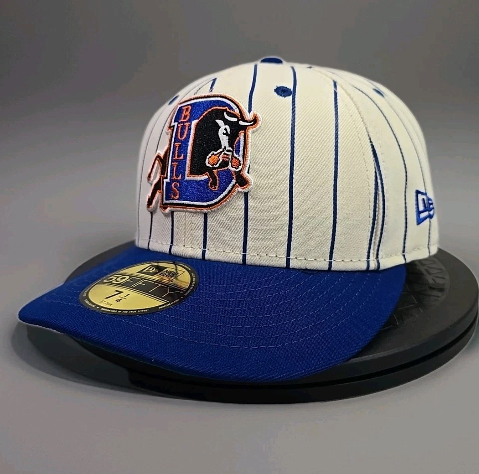 Gorra ajustada Durham Bulls a rayas 59FIFTY New Era 7 1/4 nueva con etiquetas MiLB Home Cap Foto 1 de 4