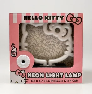 NEW Hello Kitty Shaped Head Silhouette Battery Powered Pink Neon Light Lamp - Picture 1 of 11