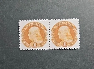 US Stamps SC# 112 1869 1C Franklin Replica Pair - Picture 1 of 2