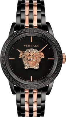 Reloj Hombre Versace VERD01623 Palazzo Empire Oro Rosa Negro Acero Inoxidable NUEVO Foto 1 de 4