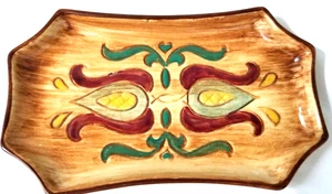 Pennsbury Keramik Tablett 5" Schmuckstück Tulpe Blume Volkskunst signiert Morrisville PA - Bild 1 von 5