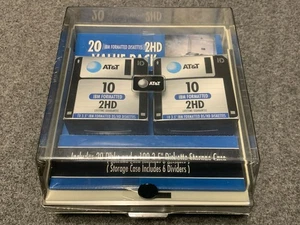 AT&T Disquete 3.5 Pulgadas Disco Almacenamiento Estuche Plástico con 20 Disquetes Nuevo Sellado - Imagen 1 de 4