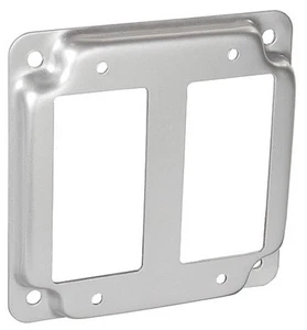 Caja Eléctrica Cuadrada 4" Cubierta 2 GFCI Decorador Receptáculo Decora Interruptor Gris - Imagen 1 de 1