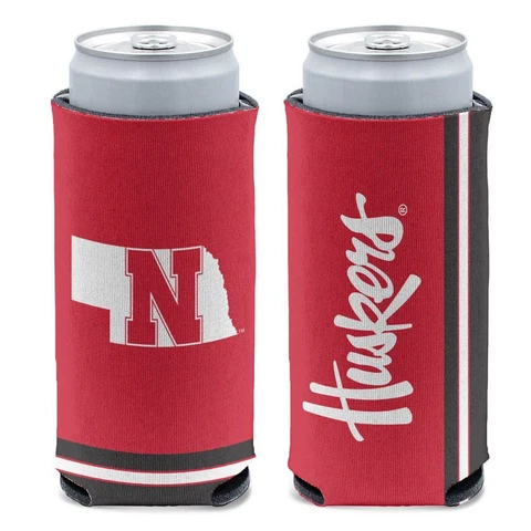 NEBRASKA CORNHUSKERS 12oz. SLIM CAN COOLER CAN HOLDER NEW WINCRAFT 🌽 Cover
