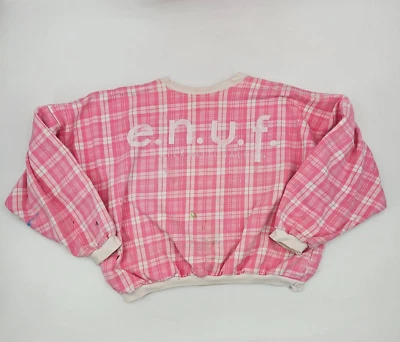 Sudadera De Colección ENUF Internationale a Cuadros De Gran Tamaño Para Mujer Grande Rosa Blanco Foto 1 de 4