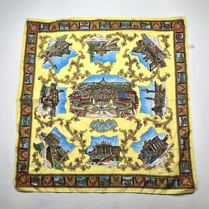 ROMA Italia 29.5" x 29.75" AZ Scarf Rome Italy Tourist Attractions Yellow - Picture 1 of 4