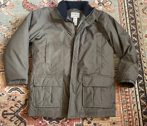 LL Bean Goretex Waterproof Wool Lined Full Zip Parka Jacket Mens Large Green - Picture 1 of 12