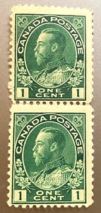 CANADA - #104 - 1c KING GEORGE V ADMIRAL ISSUE PAIR. MNH OG. - Picture 1 of 2