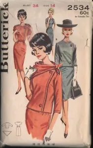 Butterick 2534 Sewing Pattern Misses Dress and Jacket Size 14 Bust 34 Cut - Picture 1 of 2