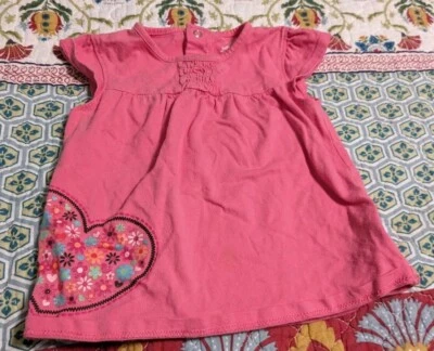 Camisa Jumping Beans 100% Algodón Rosa Caliente Corazón Niñas Talla 18M Foto 1 de 3