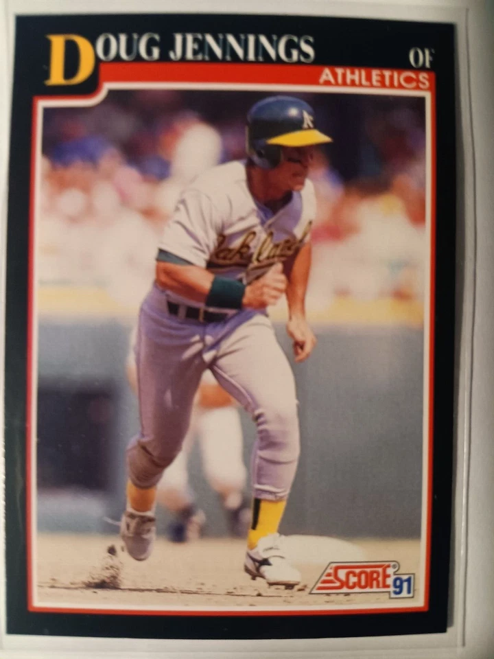 DOUG JENNINGS OAKLAND ATHLETICS 1991 SCORE BASEBALL CARD #819 - Image 1 of 1