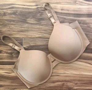 Warners BH ohne Nebenwirkungen Gr.36DD braun Bügel Satin Rückenglättung 01356 - Bild 1 von 9