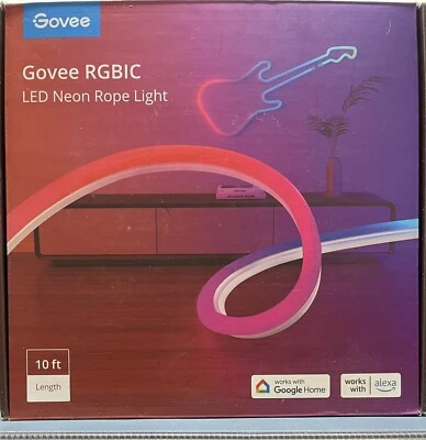 Govee Neon Rope Lights RGBIC LED Neon 10ft  Sync Works With Alexa - Image 1 of 2