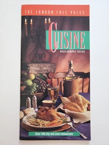 London Free Press Cuisine Guide Book 1993 Over 160 City Area Restaurants Ontario - Picture 1 of 4