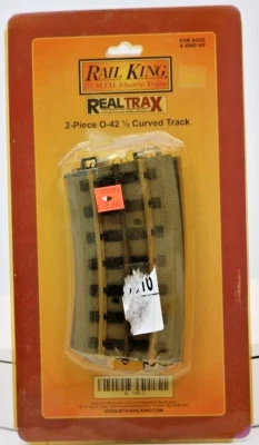 Real Trax 2 Pcs O-42 1/2  Gauge Curved Track #40-1045-2 3 Rail King 1:48 Scale - Image 1 of 2