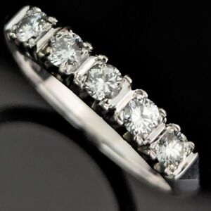 Bague bracelet anniversaire de mariage Estate Diamonds or blanc 14 carats vintage