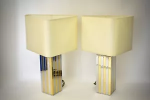 Set: 2 Tischlampen von Willy Rizzo für Lumica Bicolor Guter Zustand. - Bild 1 von 12