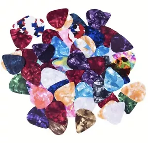10 x Guitar Picks Plectrums Acoustic Bass Electric Guitars Mixed Colours - Picture 1 of 2