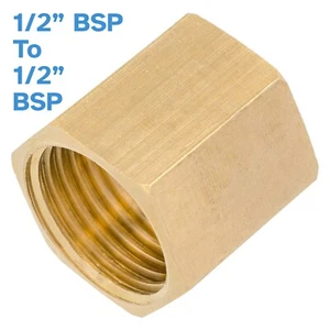 Brass 1/2" Female To 1/2" Female BSP Adapter Pipe Fitting Threaded Connector - Bild 1 von 3