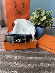 Hermes Jumbo belt buckle & Reversible leather strap 38 mm, New In Box - Picture 1 of 10
