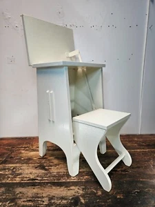 1940s-1950s American Utility Kitchen Step Stool White - Picture 1 of 12