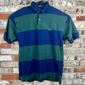 Vintage 90er Tommy Hilfiger Golf Poloshirt Y2K Preppy Herren Large Grün Blau - Bild 1 von 6