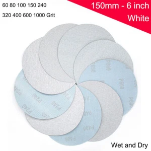 150 mm Klett Schleifscheibe Pads 60 - 1000 Körnung Orbital weiß Schleifpapier 6 Zoll - Bild 1 von 6