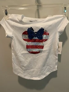 Disney Minnie Mouse Mädchen Pailletten Grafik T-Shirt Größe 5 - Bild 1 von 8
