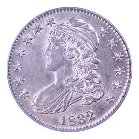 1832 Capped Bust Half Dollar Small Letters PCGS AU55 Cover