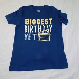 NEW Toddler Birthday Shirt Biggest Sizes 2nd 3rd 4th 5th Blue Unisex Boy Cake - Picture 1 of 2