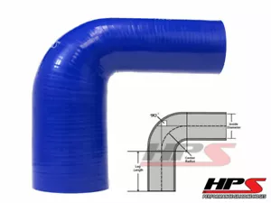 HPS 2.5" - 3" 63mm - 76mm 4-Ply Silicone 90 Degree Elbow Reducer Tube Hose BLUE - Imagen 1 de 1