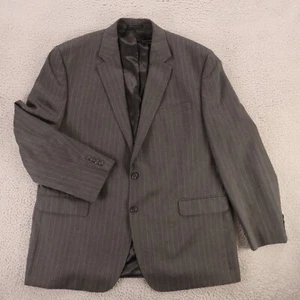 Chaps Jacket XLT Gray Pinstripe 100% Wool Blazer Sport Coat 48L - Picture 1 of 15