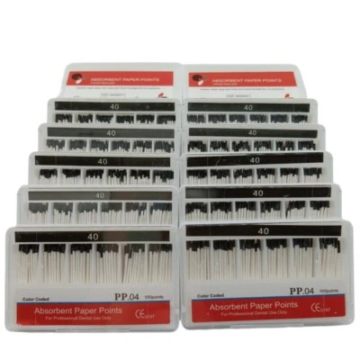 10 Packs Dental Endodontics Absorbent Paper Point Taper 0.04 40# 100pcs/pack - Image 1 of 4