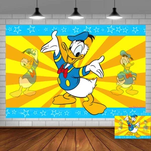 Donald Duck Party Zubehör Geburtstag Dekoration Hintergrund Banner Vinyl 5x3ft - Bild 1 von 6