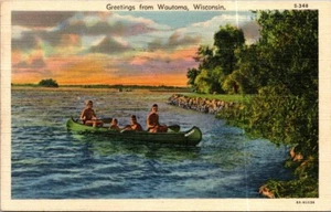 Postcard Greetings From Wautoma Wisconsin 1950 - Picture 1 of 2