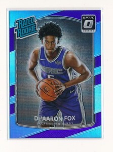 DE'AARON FOX 2017-18 DONRUSS OPTIC PURPLE #196 RC RATED ROOKIE SACRAMENTO KINGS*