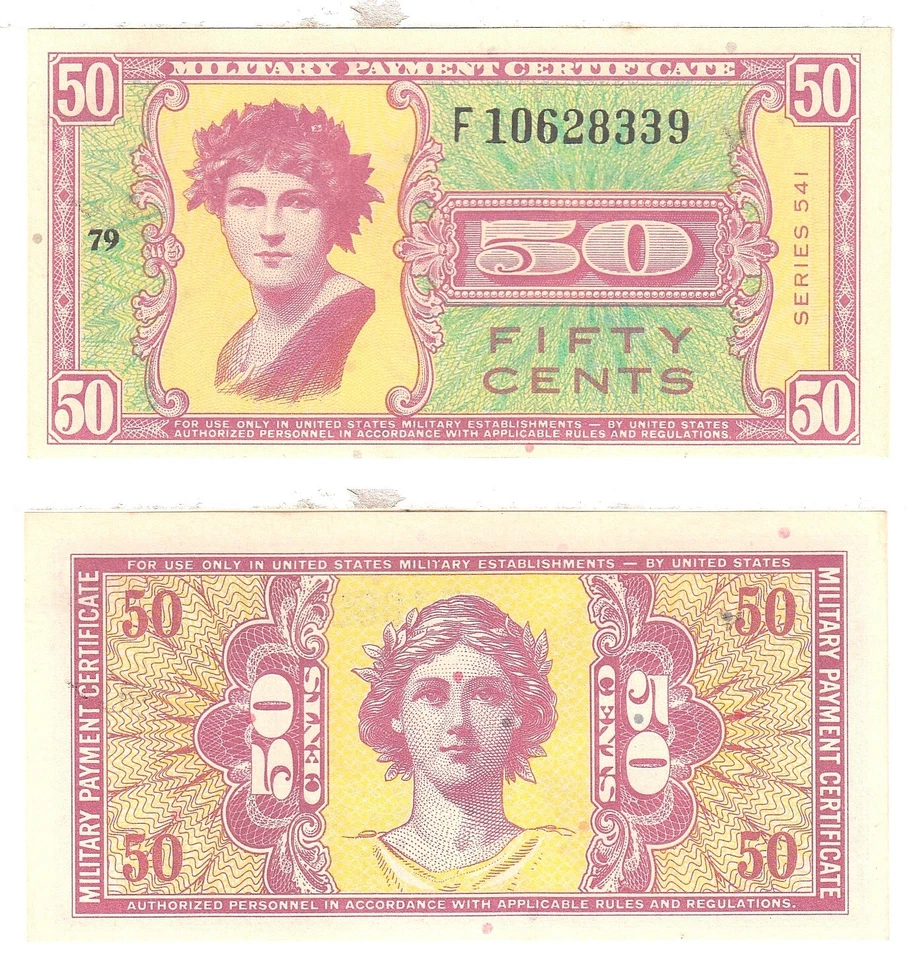 Series 541 50 Cents Military Payment Certificate Replacement Note 1958-61 Era - Image 1 of 1