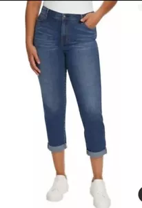 Gloria Vanderbilt Ladies Womens Cuffed Boyfriend Jeans Size 8 - Picture 1 of 6
