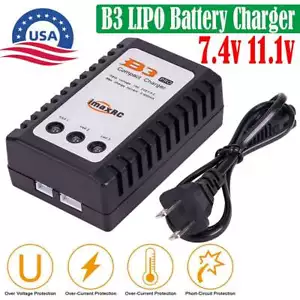 US B3 LIPO Balance Caricabatteria 7.4v 11.1v 2s 3s celle per RC LiPo US Plug - Foto 1 di 13