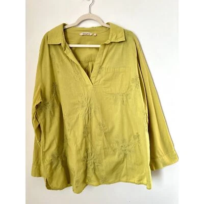 Топ бохо с вышивкой мягкое окружение льняная смесь женский размер 2X -g121 - Изображение 1 из 4