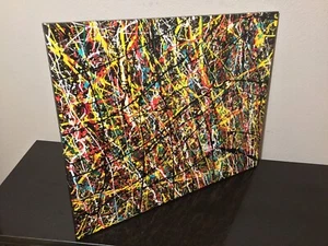 Jackson Pollock Style Painting 16" x 20", No. 138, Signed by Artist COA Issued - Picture 1 of 20