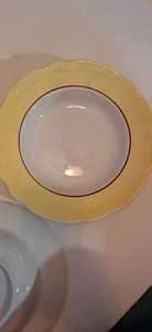 1980's Primula Decorata Mano Salad Plates yellow trim Made In Italy Set of 4 - Picture 1 of 4