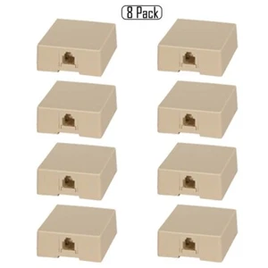 8x 1 port RJ11 6P4C Linia telefoniczna / telefoniczna Kość słoniowa Modułowe gniazdo Skrzynka do montażu powierzchniowego - Zdjęcie 1 z 2