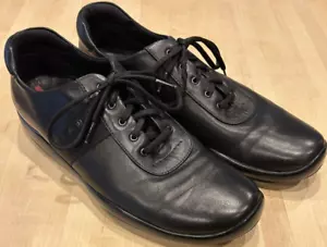 Mens Prada Solbiato Black Fashion Sneaker Leather Lace Up Designer 11.5 E - Picture 1 of 12