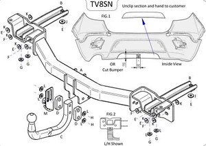 Towtrust Schwanenhals KFZ Anhängerkupplung für Vauxhall Opel Mokka SUV 2012 bis 2016 - Bild 1 von 8
