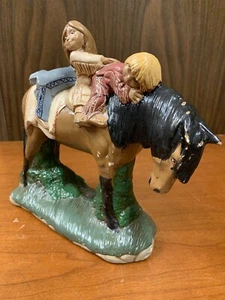 Vintage Amerikanische Keramik Statue Pferd mit Kindern Reiten & Spielen. 7E - Bild 1 von 17