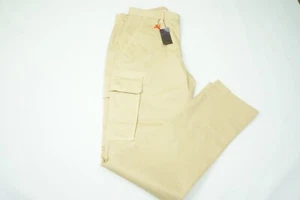 Isaia Solid Yellow Khaki Cargo Cotton Blend Casual Men Chino Pant 48R EU NEW - Picture 1 of 7